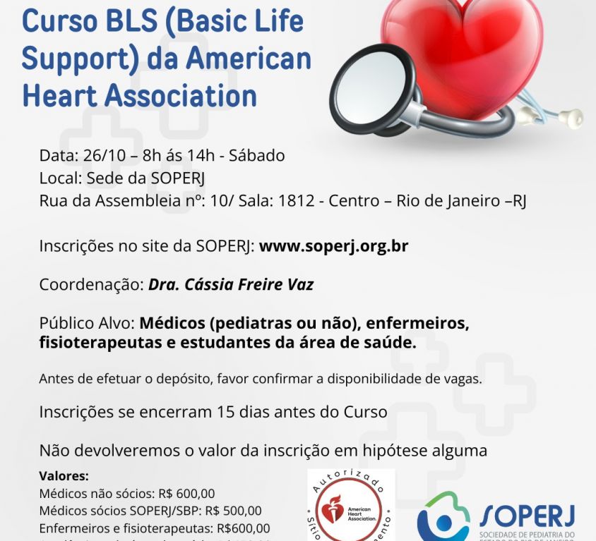 Curso BLS ( Basic Life Support) da American Heart Association