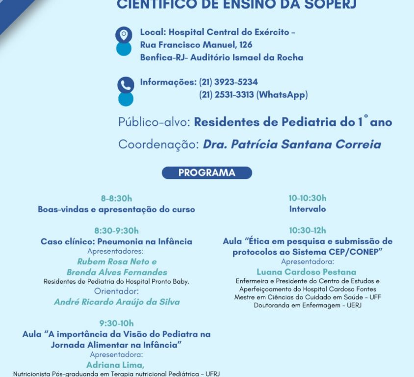 37° Curso para Médicos Residentes de Pediatria do Departamento Científico de Ensino da SOPERJ