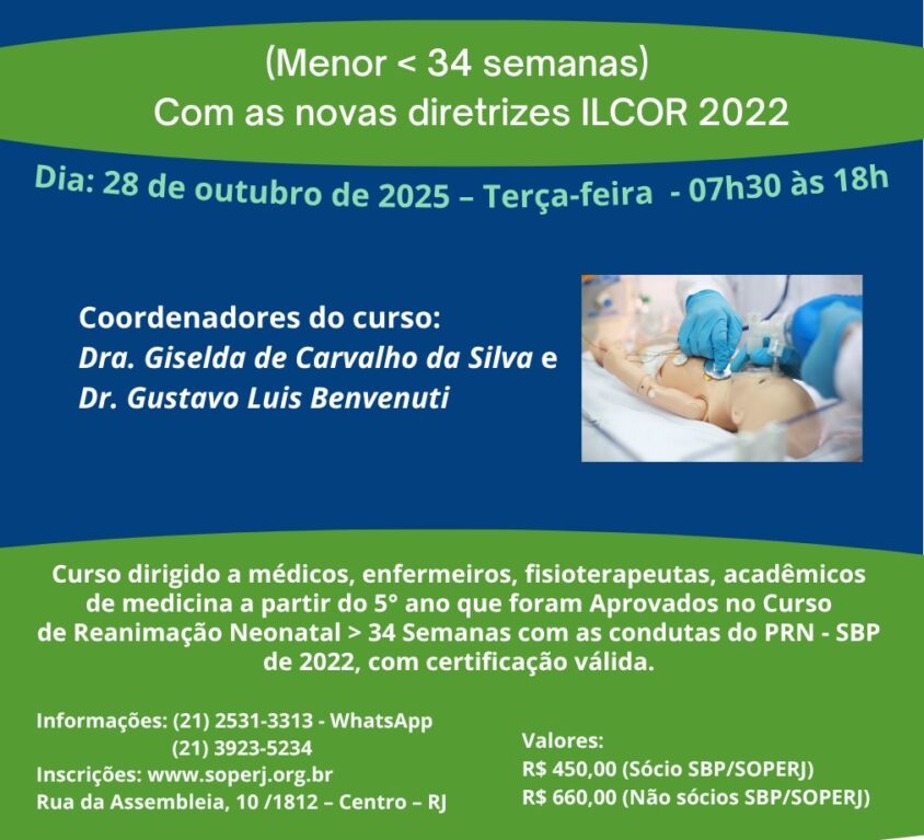 Curso de Reanimação Neonatal do Prematuro ( menor de 34 semanas)